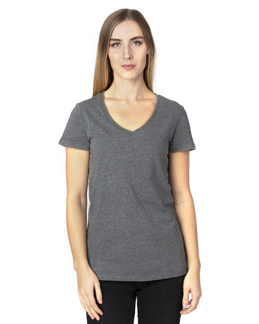 T-shirt Threadfast Pour femme Col en V