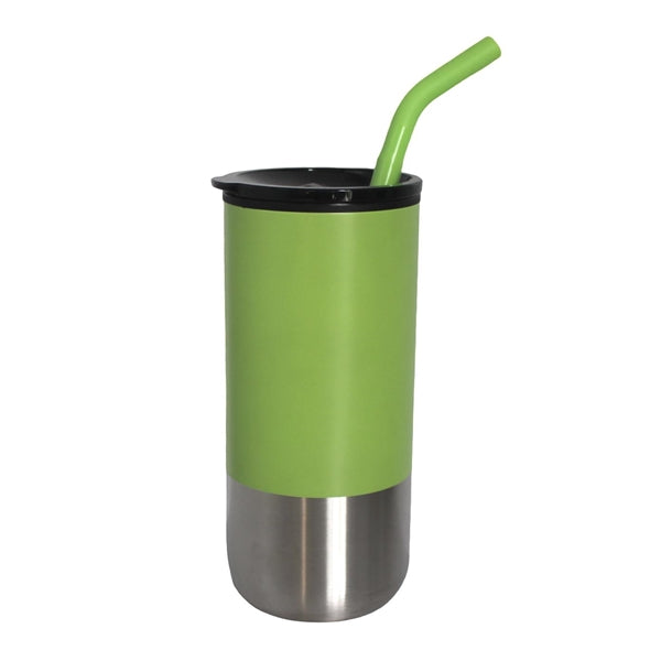 Tasse en acier inoxydable à double paroi Termoli avec paille 18 oz.