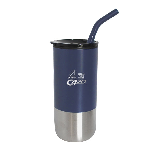 Tasse en acier inoxydable à double paroi Termoli avec paille 18 oz.