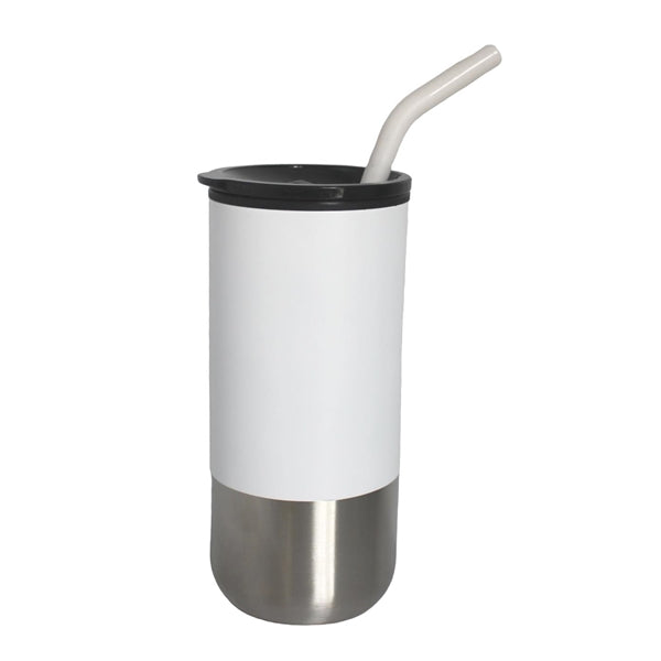 Tasse en acier inoxydable à double paroi Termoli avec paille 18 oz.