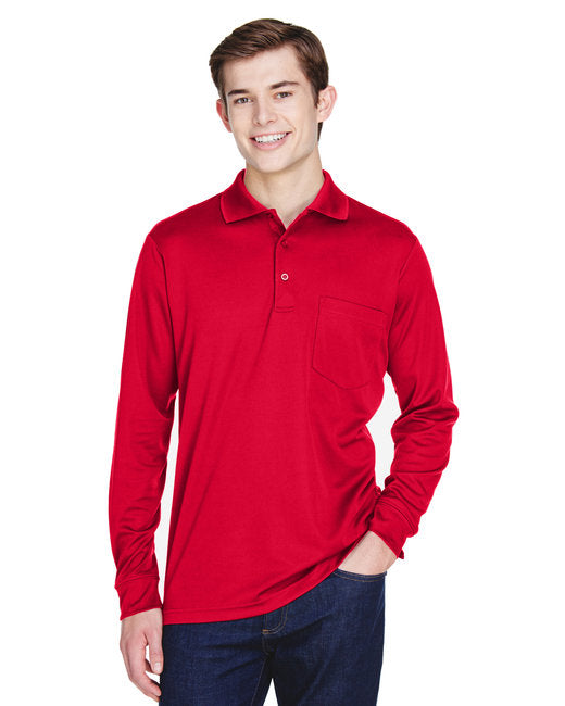 Long sleeve polo shirt with pocket 