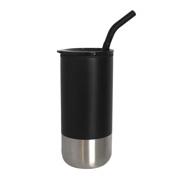 Tasse en acier inoxydable à double paroi Termoli avec paille 18 oz.