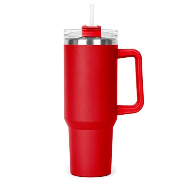 Tasse thermos en acier inoxydable à double paroi avec couvercle et paille 40 oz.