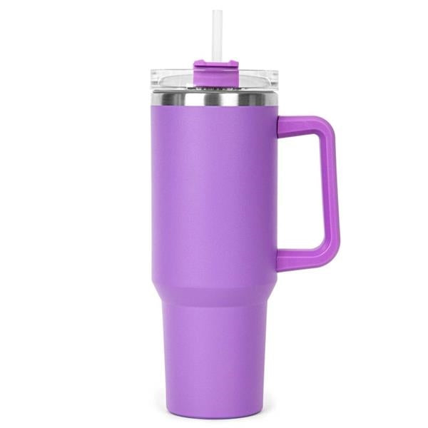 Tasse thermos en acier inoxydable à double paroi avec couvercle et paille 40 oz.