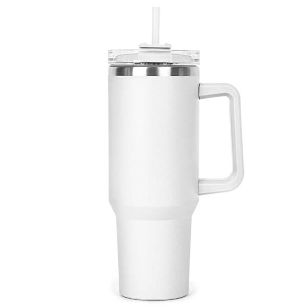 Tasse thermos en acier inoxydable à double paroi avec couvercle et paille 40 oz.