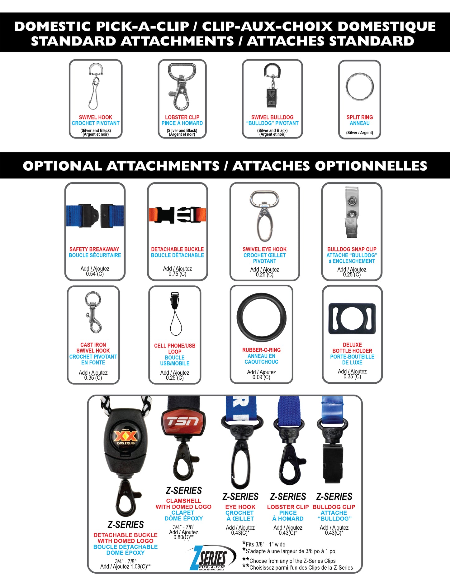 Lanières 3/4" Non imprimées